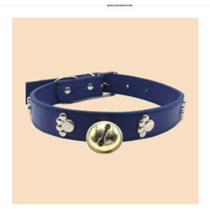 NWT Leather dog/cat collar with Bell Size L